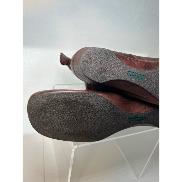 Josef Siebel Women’s Brown Leather Boho Ankle Boots Side Zip EU 40 US 9 - Picture 8 of 14